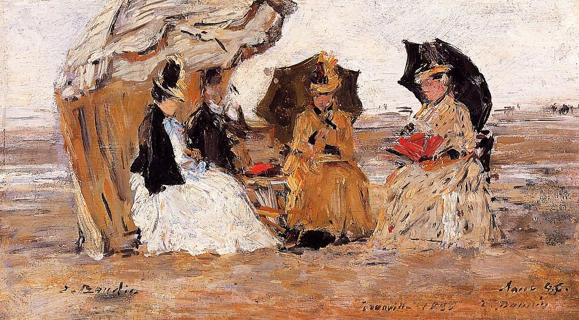 Trouville, Under A Tent — Eugène Louis Boudin
