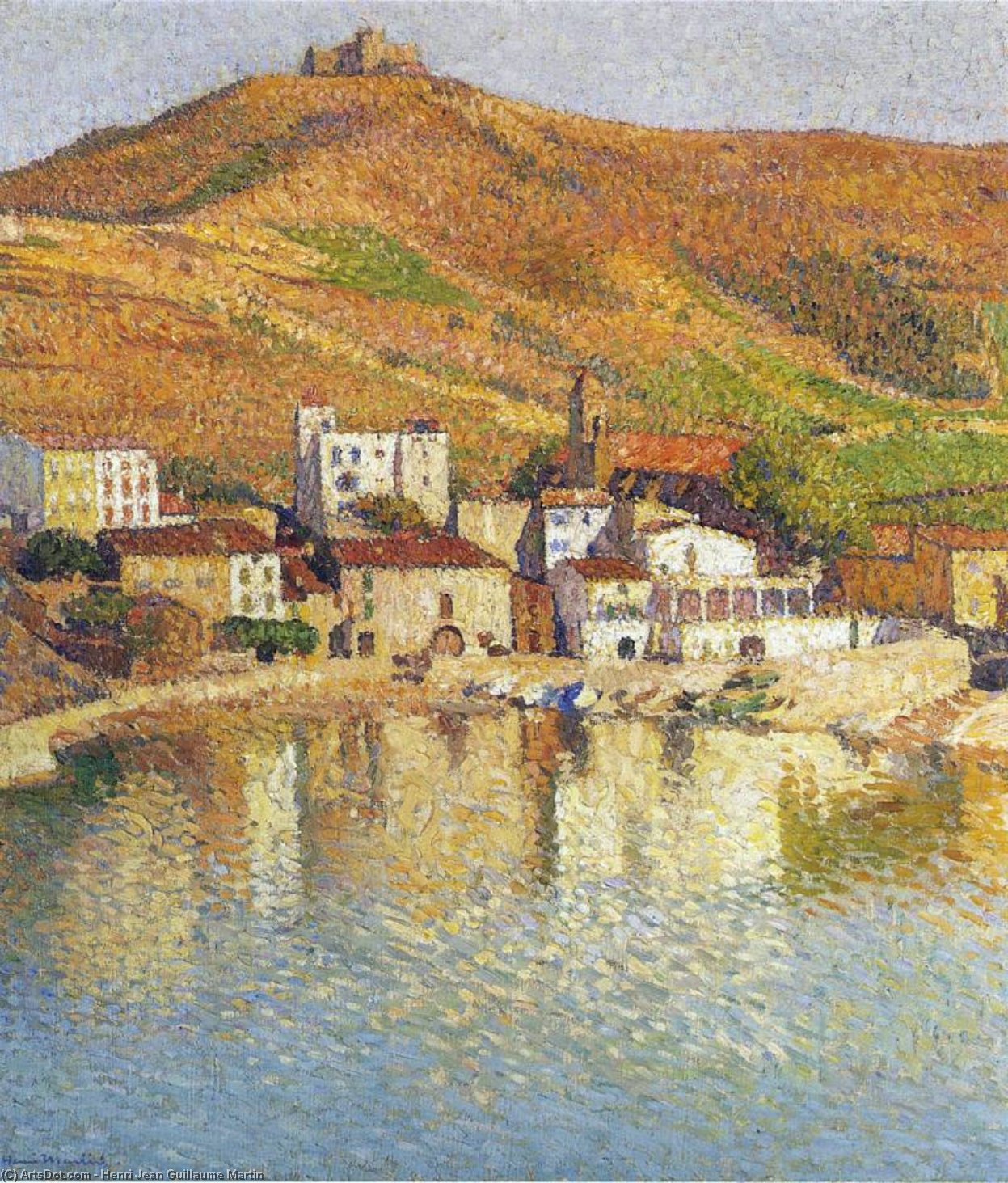 Baie De Colliure Avec Le Port Aka The Bay Of Colliure Near The Port — Henri Jean Guillaume Martin