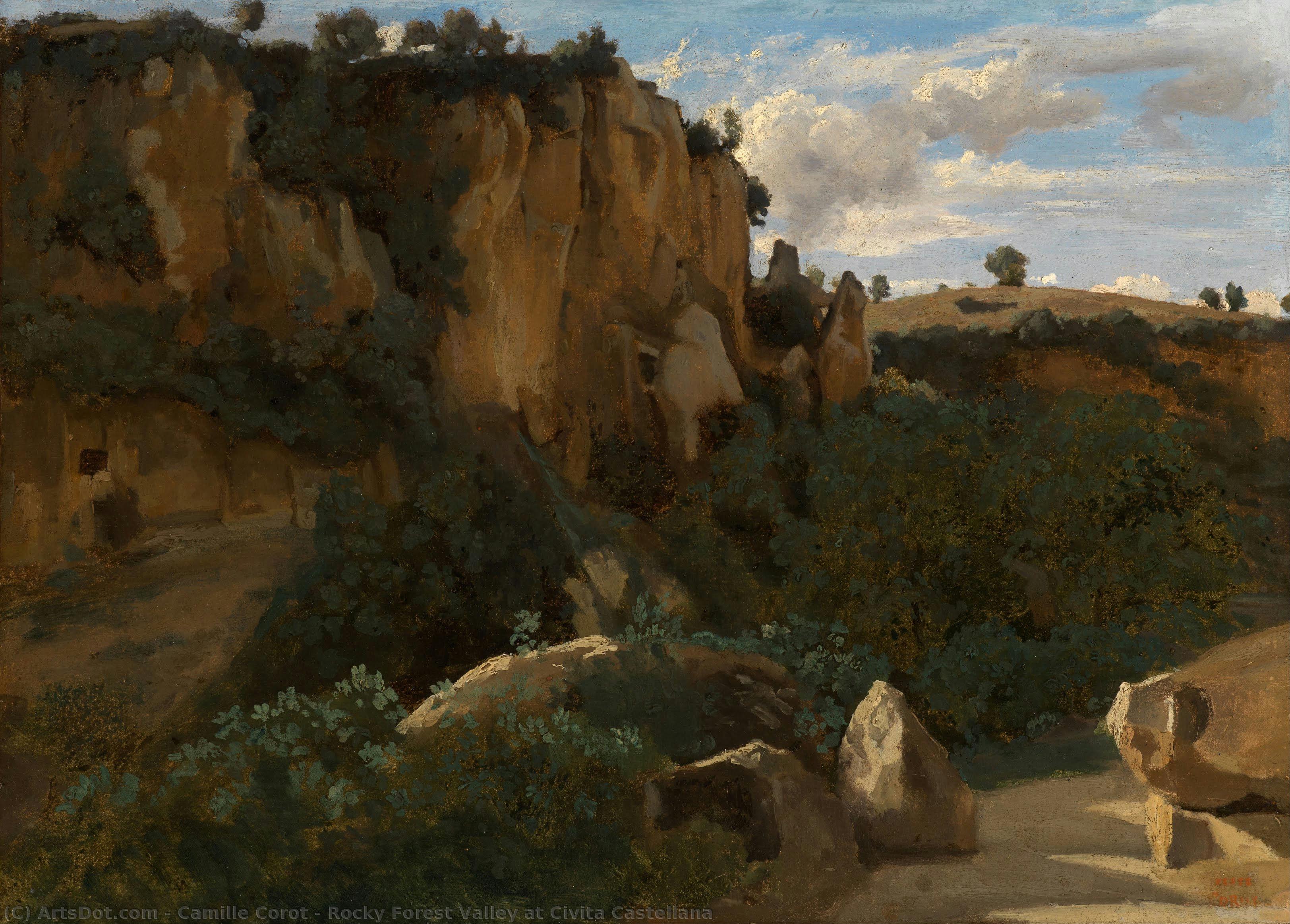 Rocky Forest Valley At Civita Castellana — Jean-baptiste-camille Corot