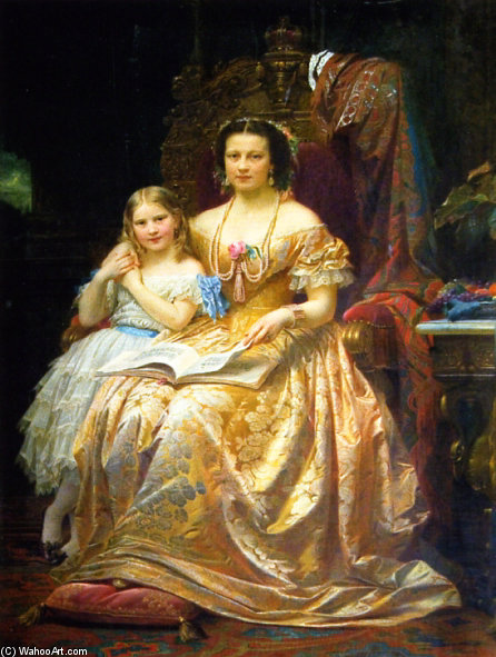 Qeen Marie Of Hanover And Her Daughter Mary — Wilhelm Von Kaulbach