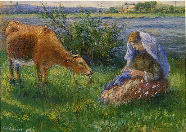 Cowherd, Pontoise — Camille Pissarro