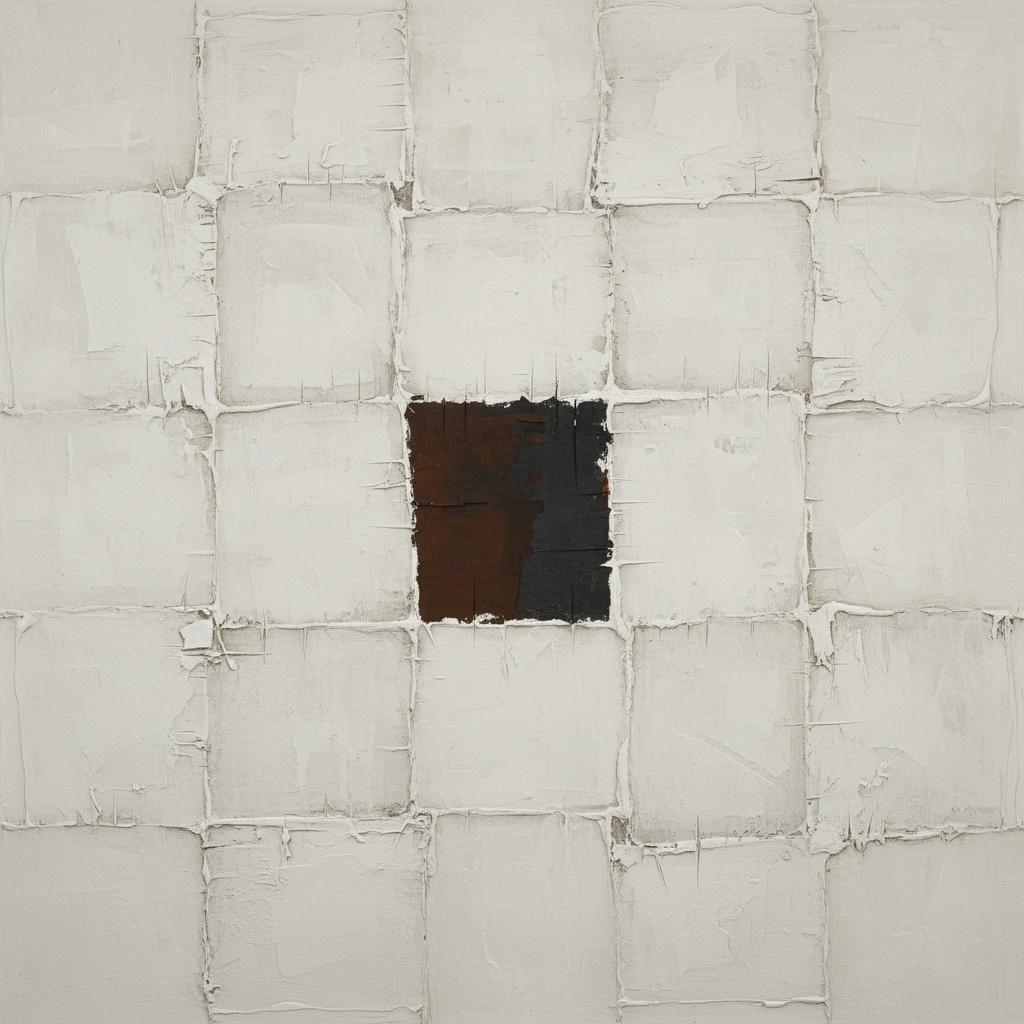 Monolithic Grid In Bone And Charcoal: A Sculptural Study Of Silent Permanence — David Moreau