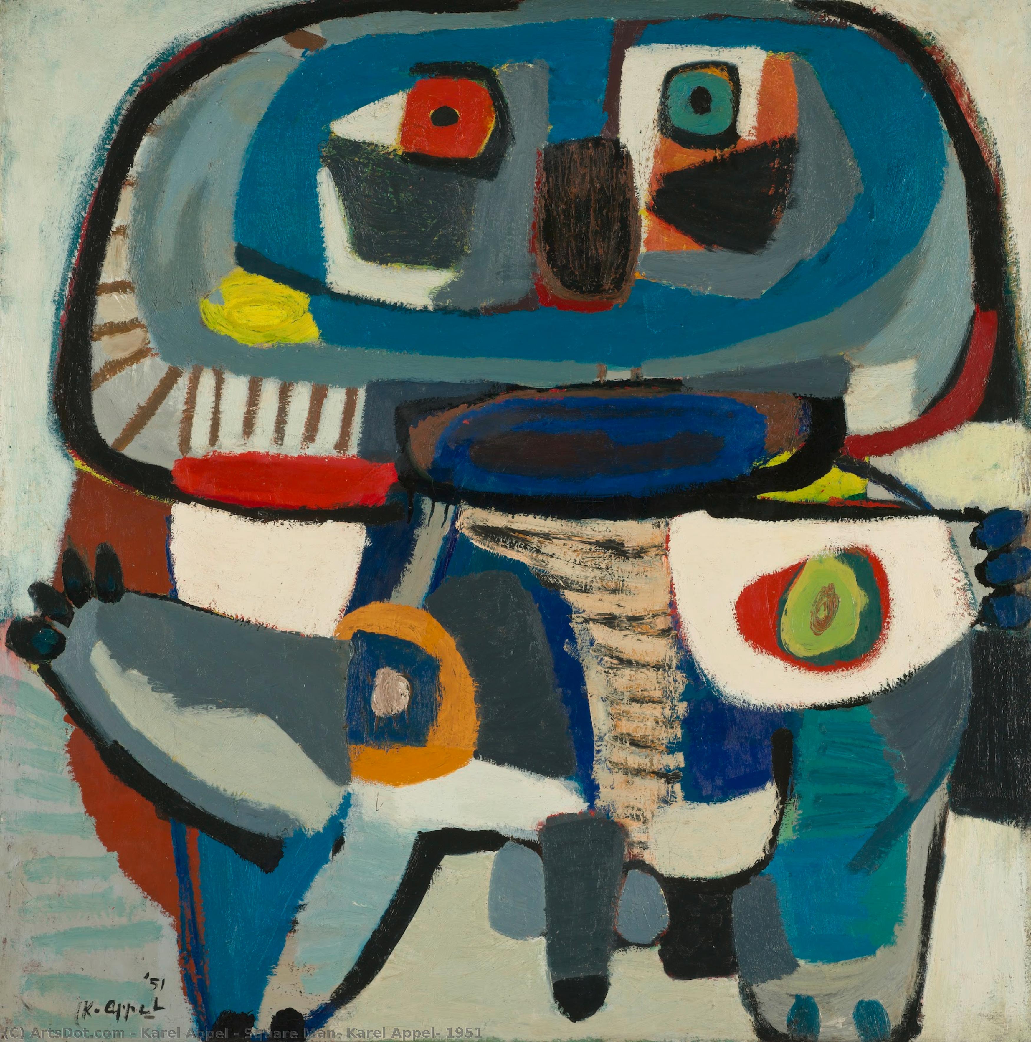 Square Man, Karel Appel, 1951 — Karel Appel
