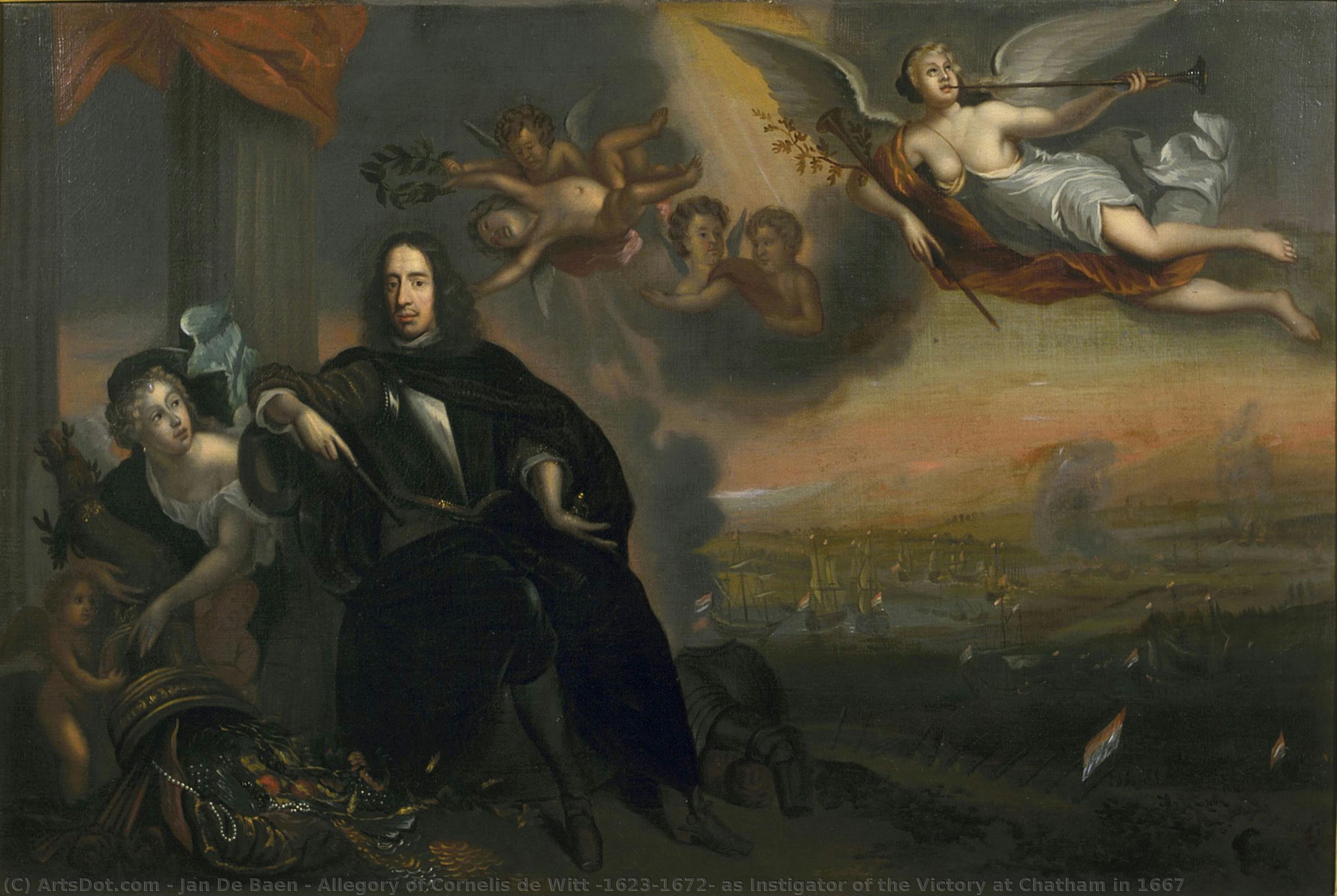 Allegory Of Cornelis De Witt (1623-1672) As Instigator Of The Victory At Chatham In 1667 — Jan De Baen