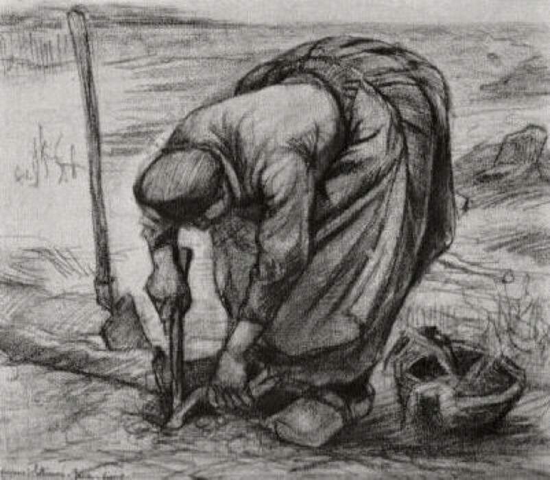 Peasant Woman, Planting Beets — Vincent Willem Van Gogh