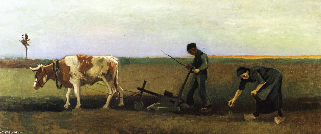 El Labrador Con Mujer Plantando Patatas — Vincent Willem Van Gogh