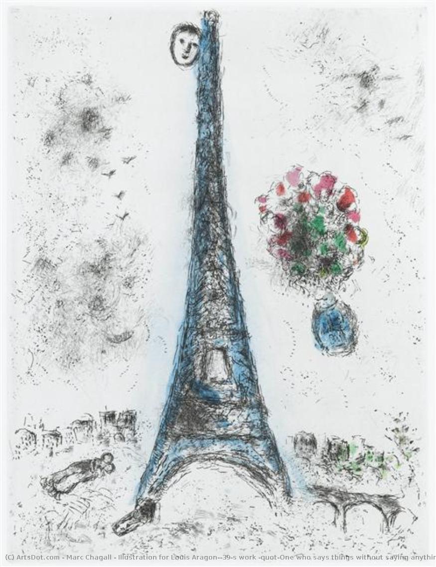 Illustration For Louis Aragon's Work "one Who Says Things Without Saying Anything" — Marc Chagall