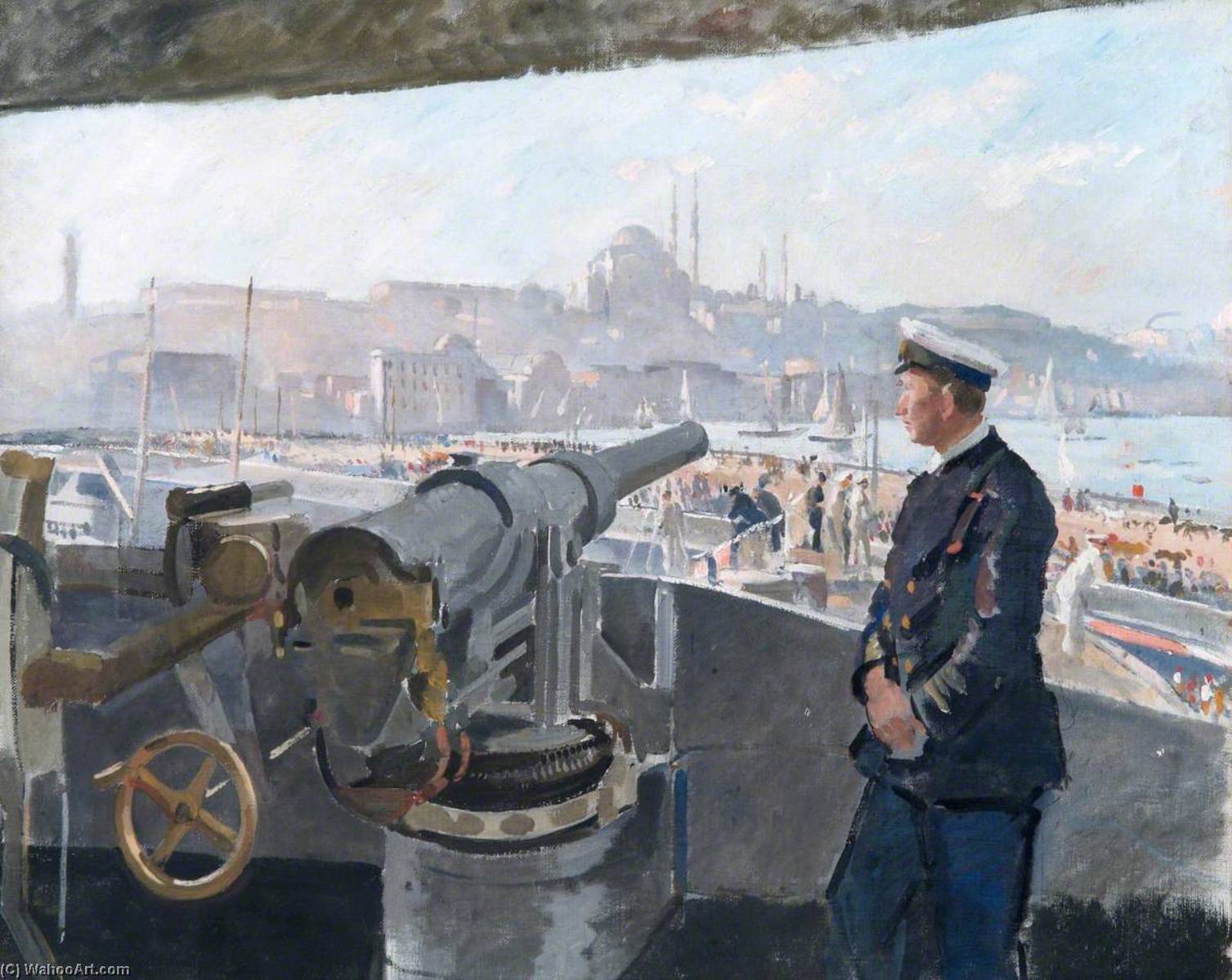 The Guns Of Hms 'caesar' Off Constantinople, Looking Towards The Golden Horn — Philip Connard