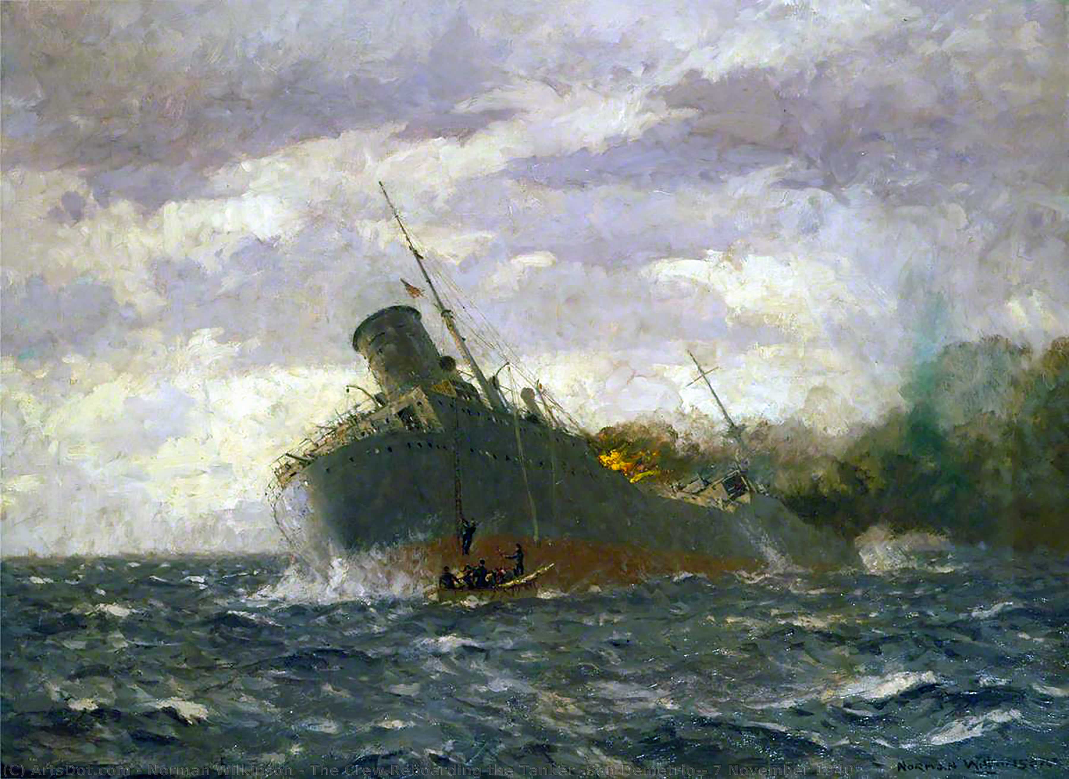The Crew Reboarding The Tanker 'san Demetrio', 7 November 1940 — Norman Vilkinson