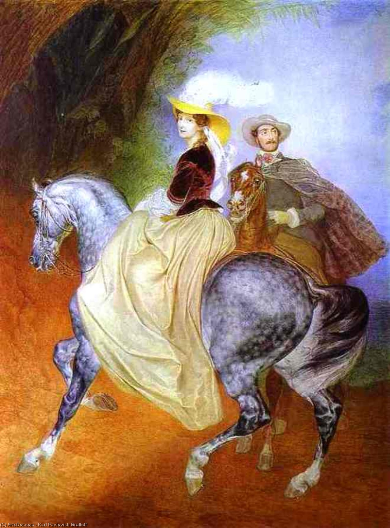 Portrait Of Ye. Mussart And E. Mussart. (riders) — Karl Brjullow