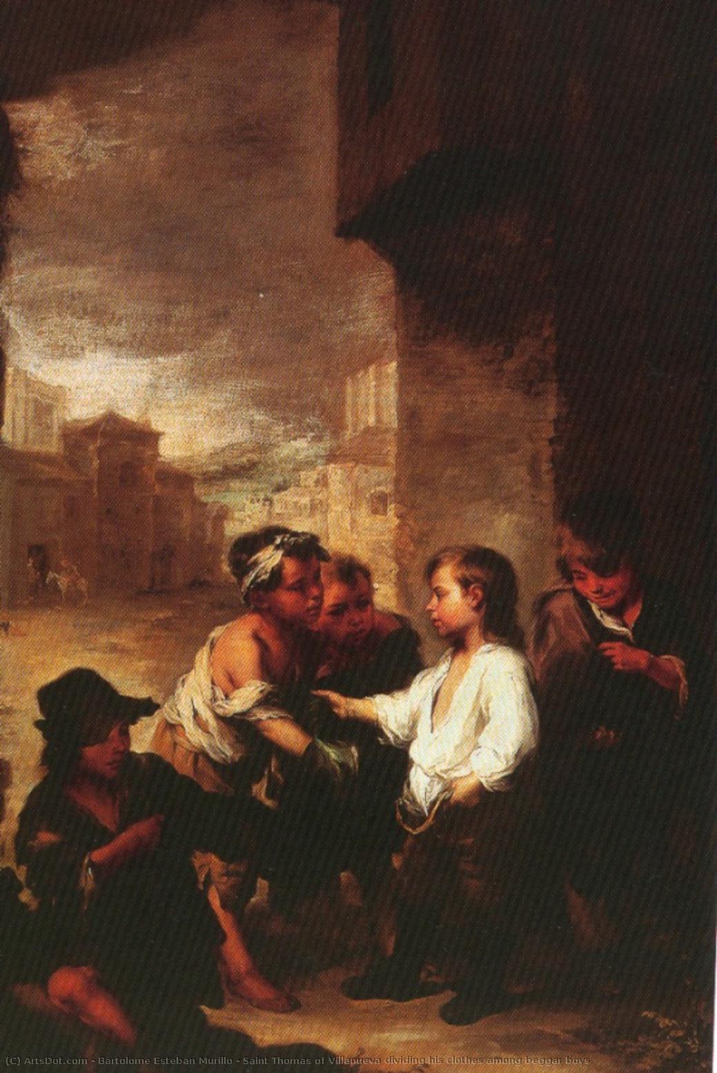 Saint Thomas Of Villanueva Dividing His Clothes Among Beggar Boys — Bartolomé Esteban Murillo