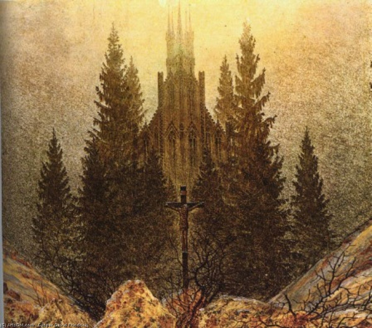 Kreuz Und Kathedrale Im Gebirge — Caspar David Friedrich