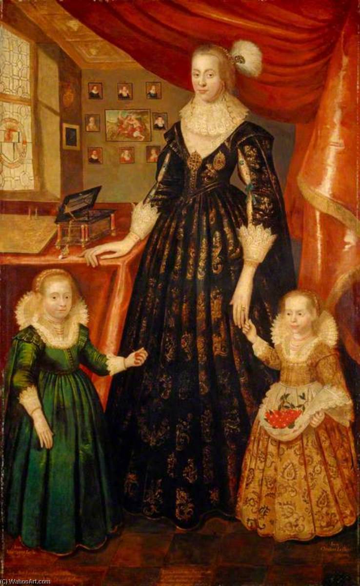Anne Erskine (d.1640), Countess Of Rothes, Wife Of The 6th Earl Of Rothes, With Her Daughters, Lady Margaret Leslie (1621–1688) And Lady Mary Leslie (b.1620) — George Jamesone