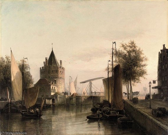 View Of Amsterdam, With The Schreierstoren — Cornelis Christiaan Dommelshuizen