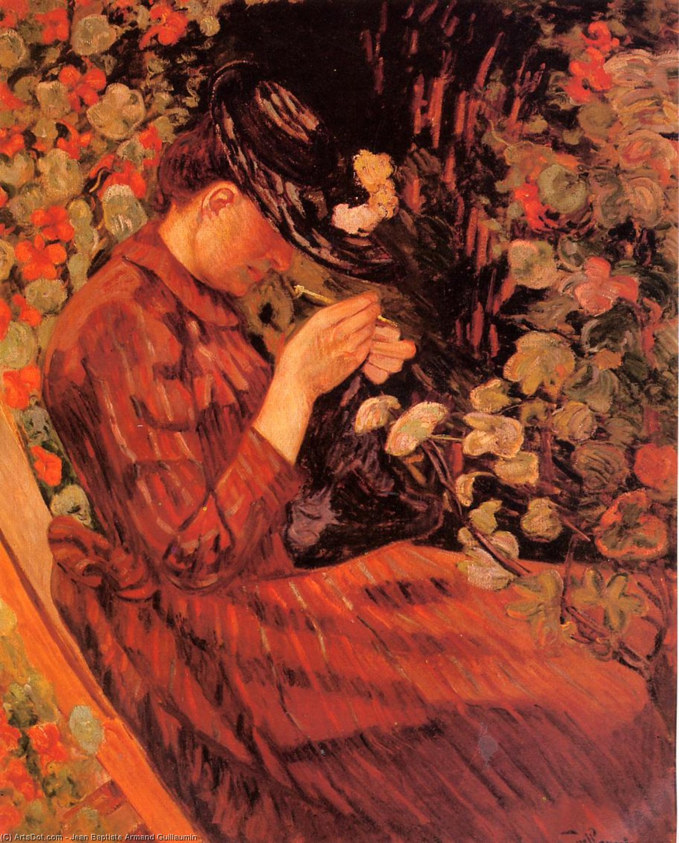 Madame Guillaumin Sitting In A Garden — Ferdinand Guillaumin