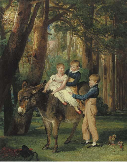 Group Portrait Of John, Theophilus And Frances Levett — James Ward