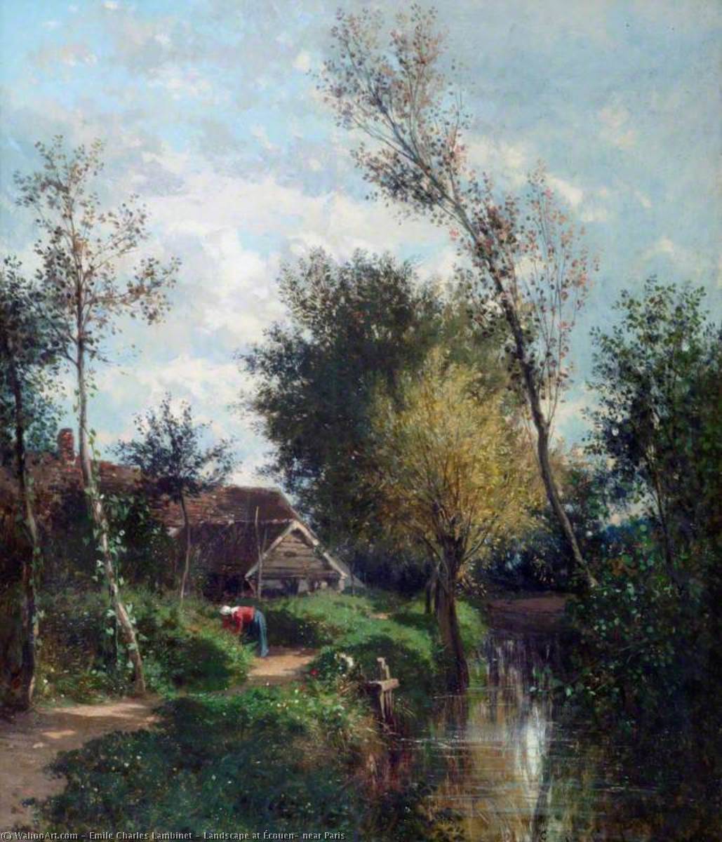 Landscape At Écouen, Near Paris — Emile Charles Lambinet