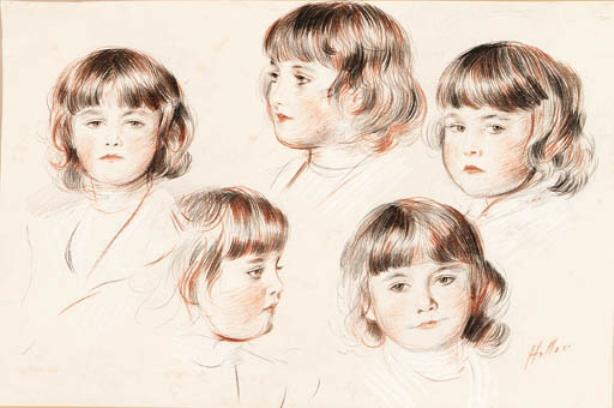 Portrait Studies Of A Young Girl — Paul César Helleu