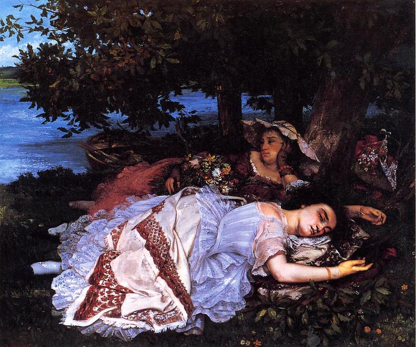 Young Ladies On The Banks Of The Seine (also Known As Summer) — Gustave Courbet