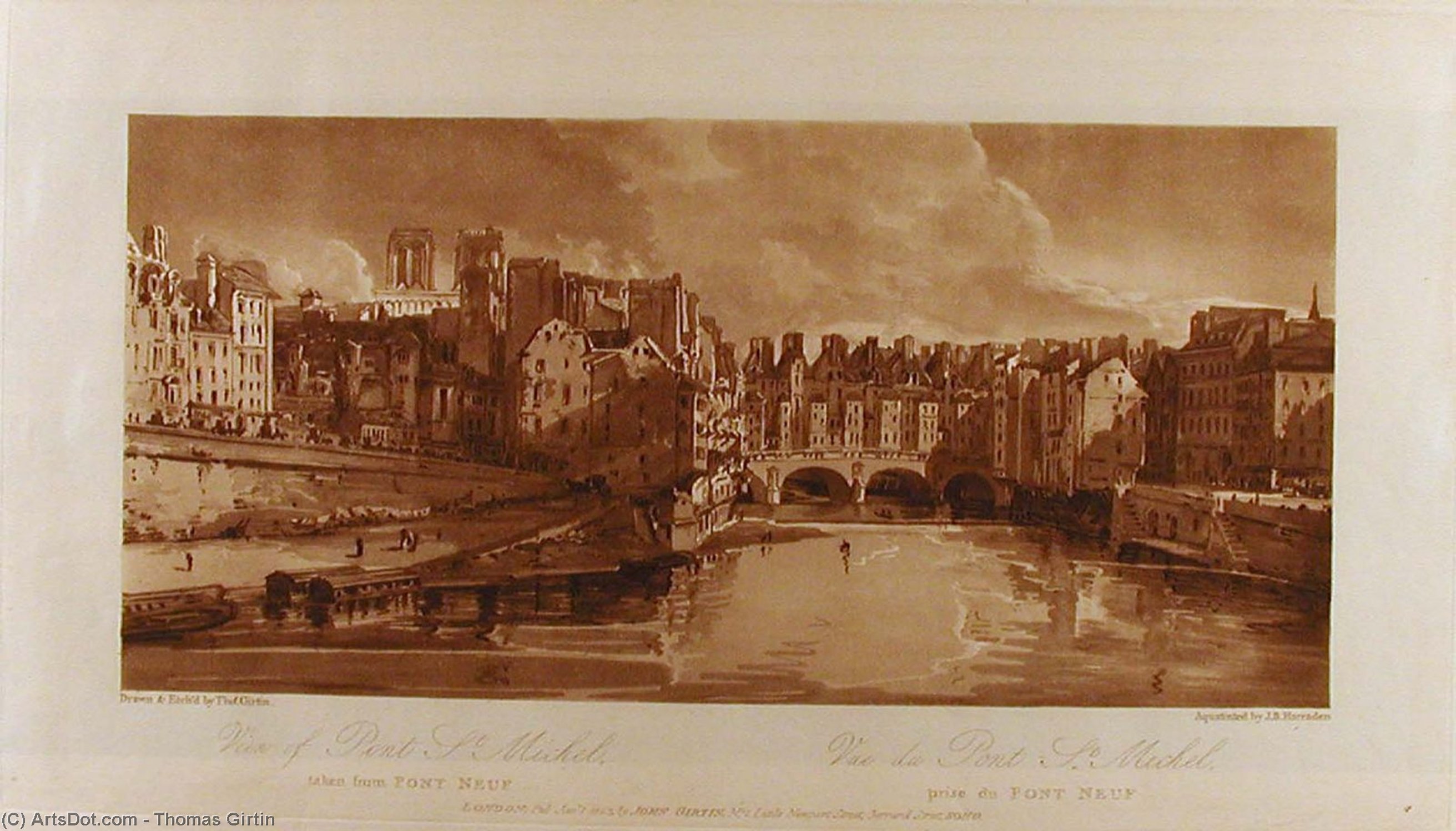 View Of Pont St. Michel Taken From Pont Neuf — Thomas Girtin