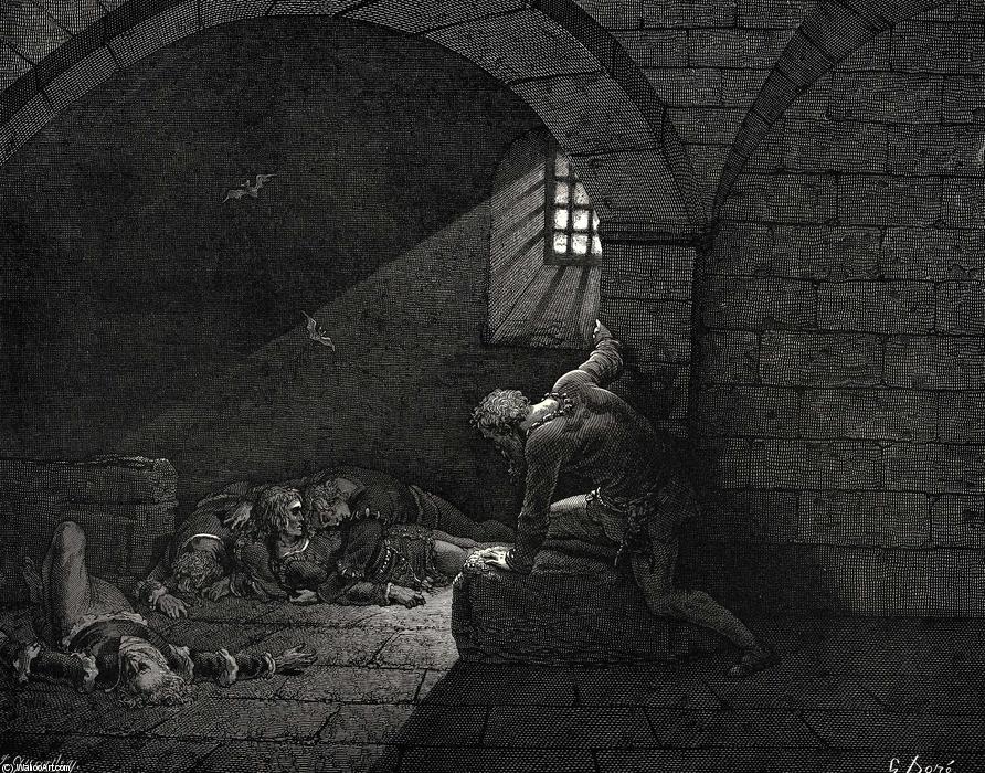 El Infierno, Canto 33, Líneas 73-74. Entonces El Ayuno Dominó La Tristeza. — Paul Gustave Doré