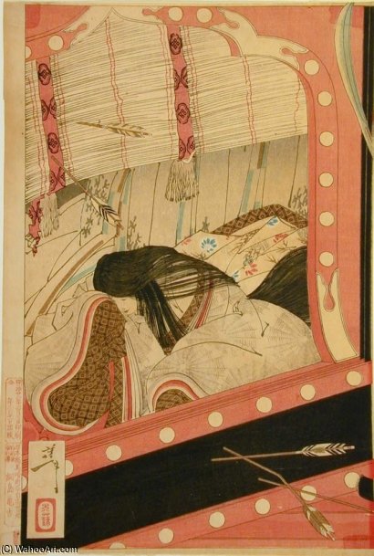 A Woman Being Shot — Tsukioka Yoshitoshi