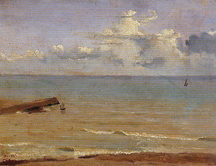 Dieppe - End Of A Pier And The Sea — Jean-baptiste-camille Corot