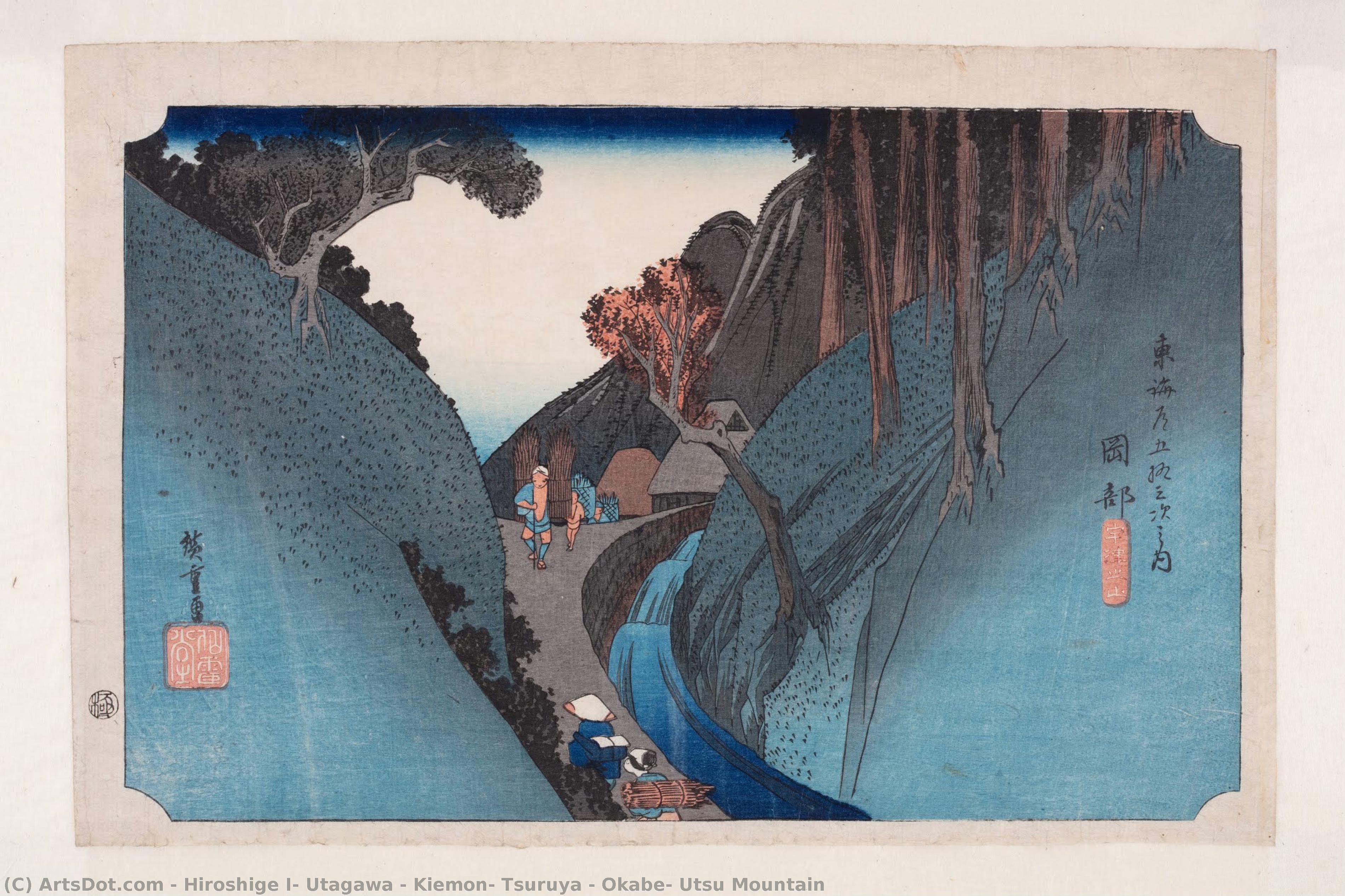 Okabe: Utsu Mountain — Hiroshige I, Utagawa & Kiemon, Tsuruya