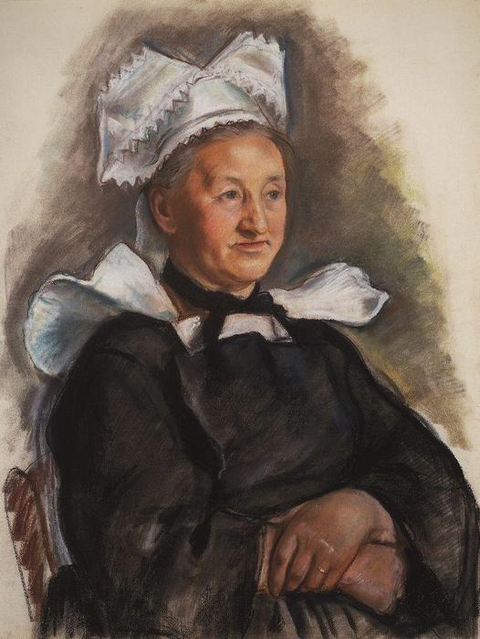 The Old Lady In A Bonnet. Brittany — Zinaida Serebriakova