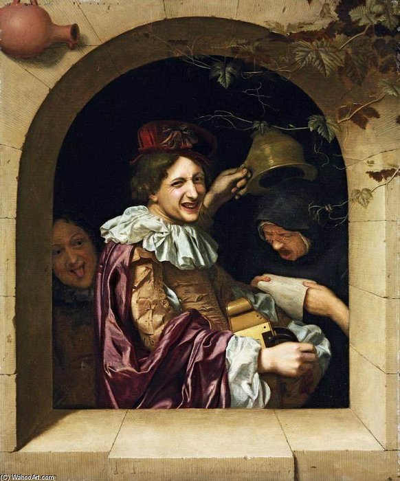 Hurdy-gurdy Player With An Old Woman — Johannes Tielius