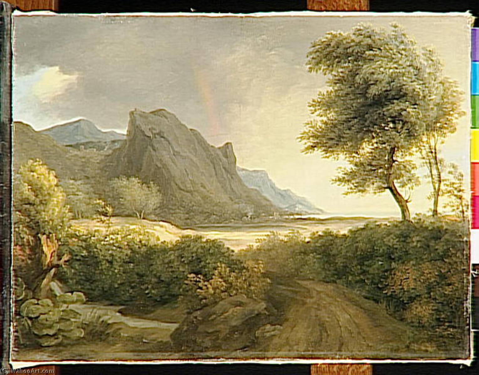Landschaft Mit Berg Und Meer. Der Himmel Mit Regenbogen. — Pierre Henri Valenciennes