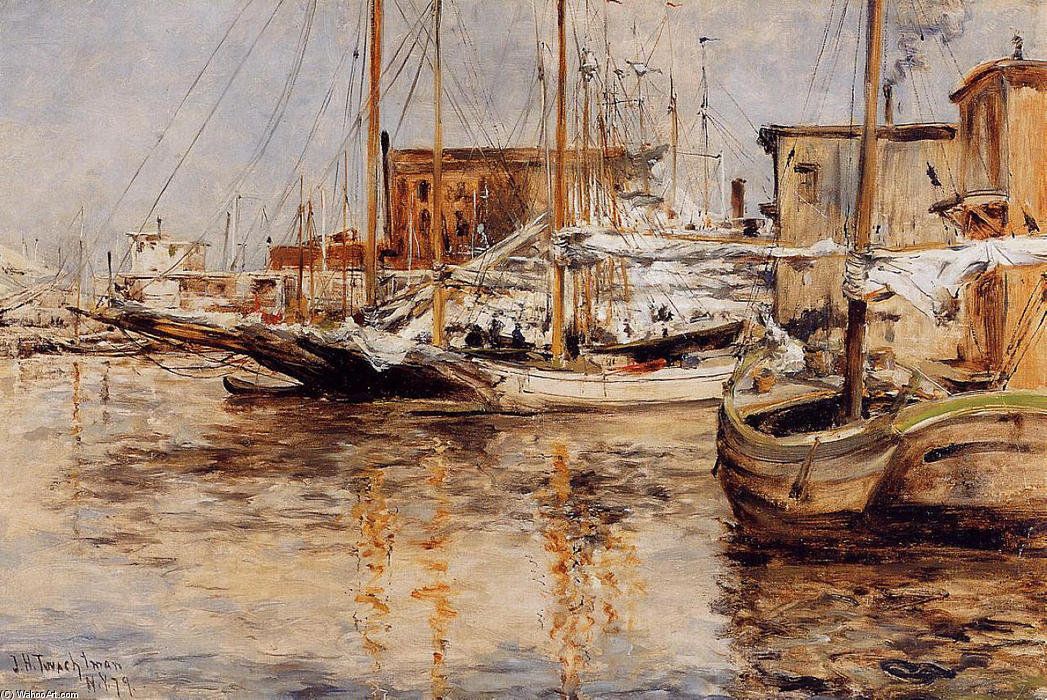 Oyster Boats, North River — John Henry Twachtman