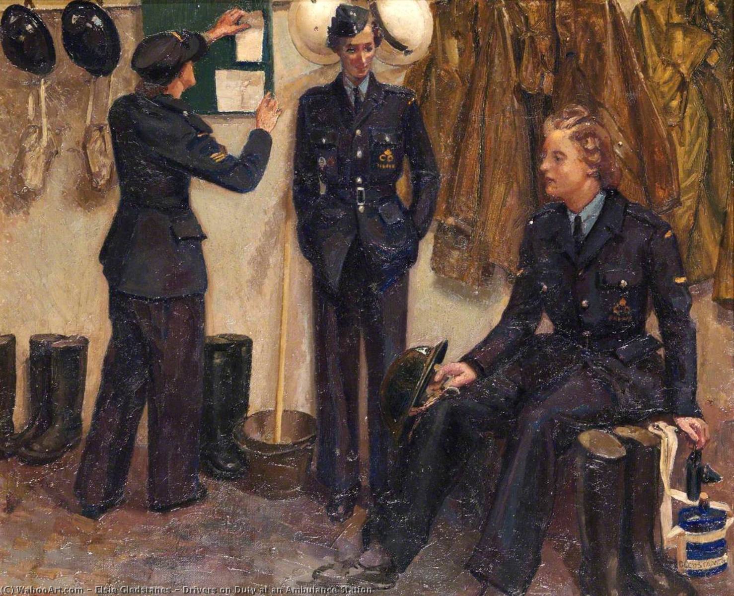 Drivers On Duty At An Ambulance Station — Elsie Gledstanes