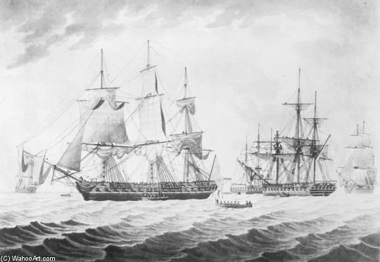 Hms Endymion With Uss President Captured — Thomas Buttersworth