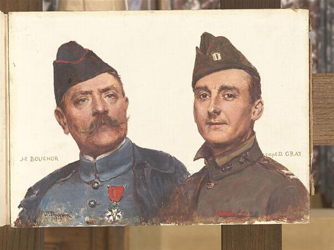 Double Portrait De Joseph Félix Bouchor Et Son Ami Le Capitaine David Gray — Joseph-félix Bouchor