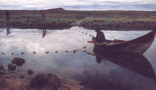 The Salmon Fisher — Eilif Peterssen