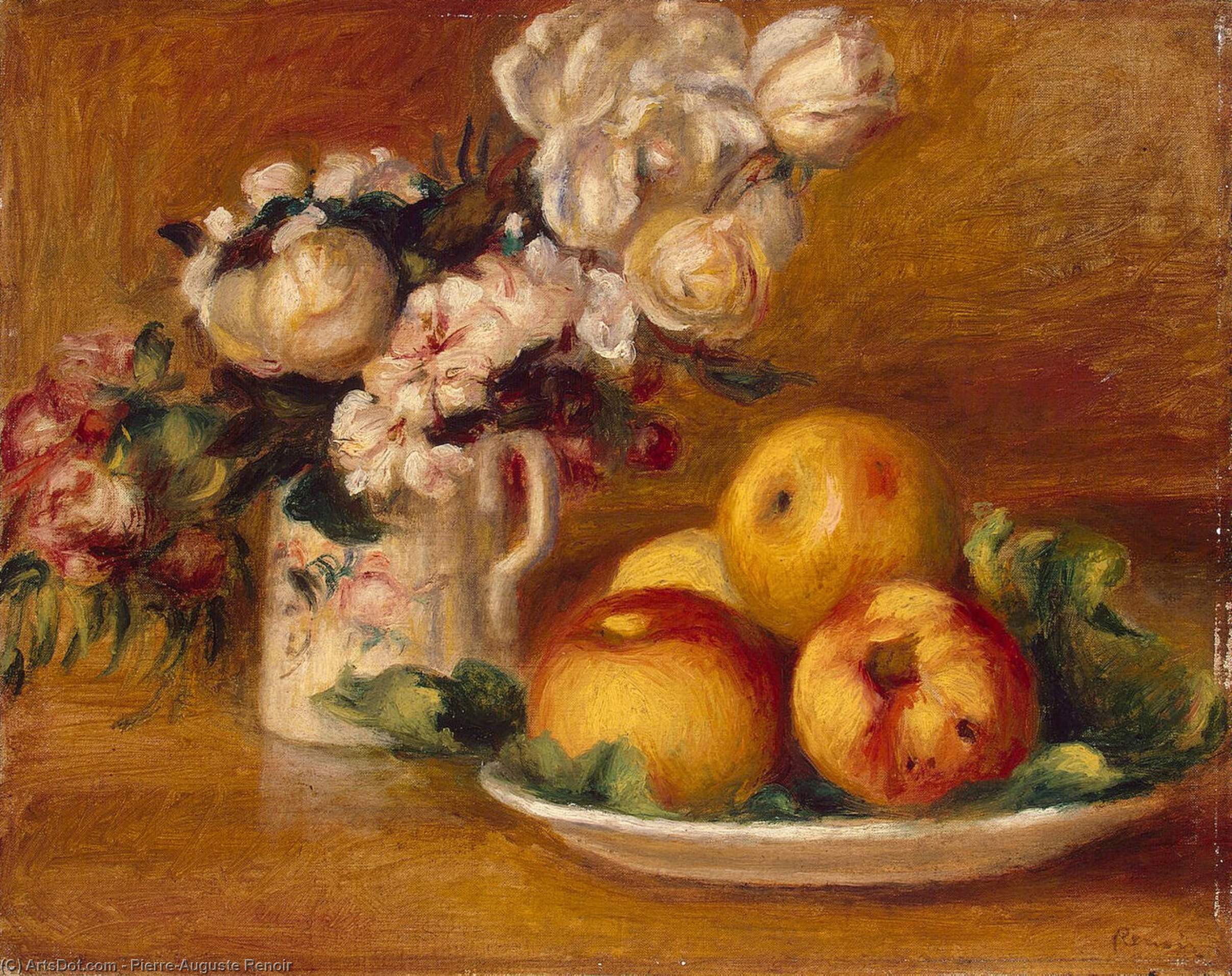 Apples And Flowers — Pierre-auguste Renoir