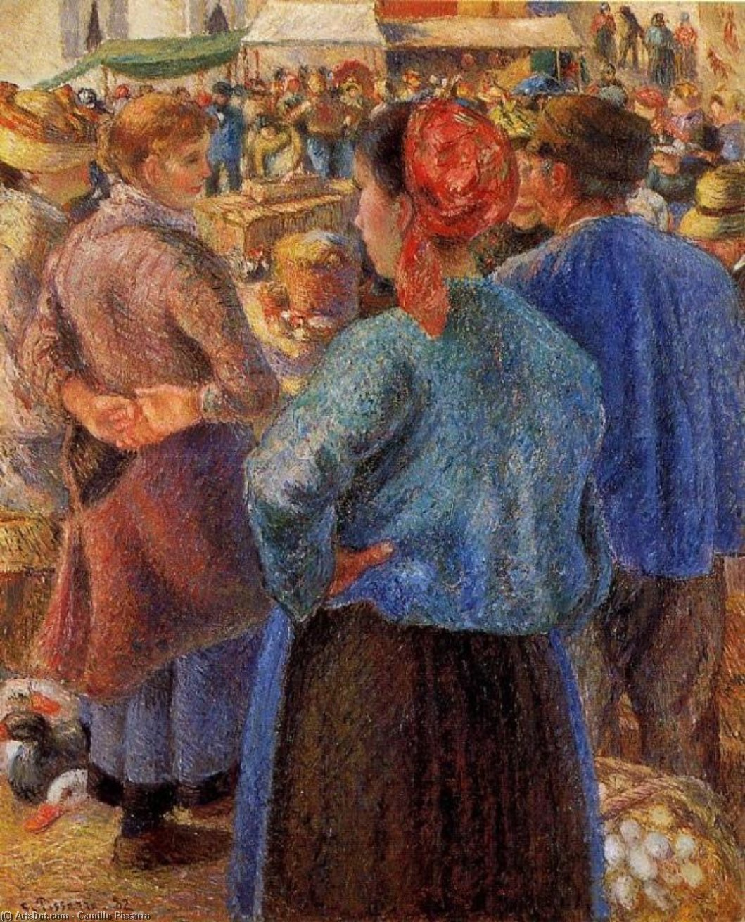 Der Bauernmarkt Bei Pontoise — Camille Pissarro