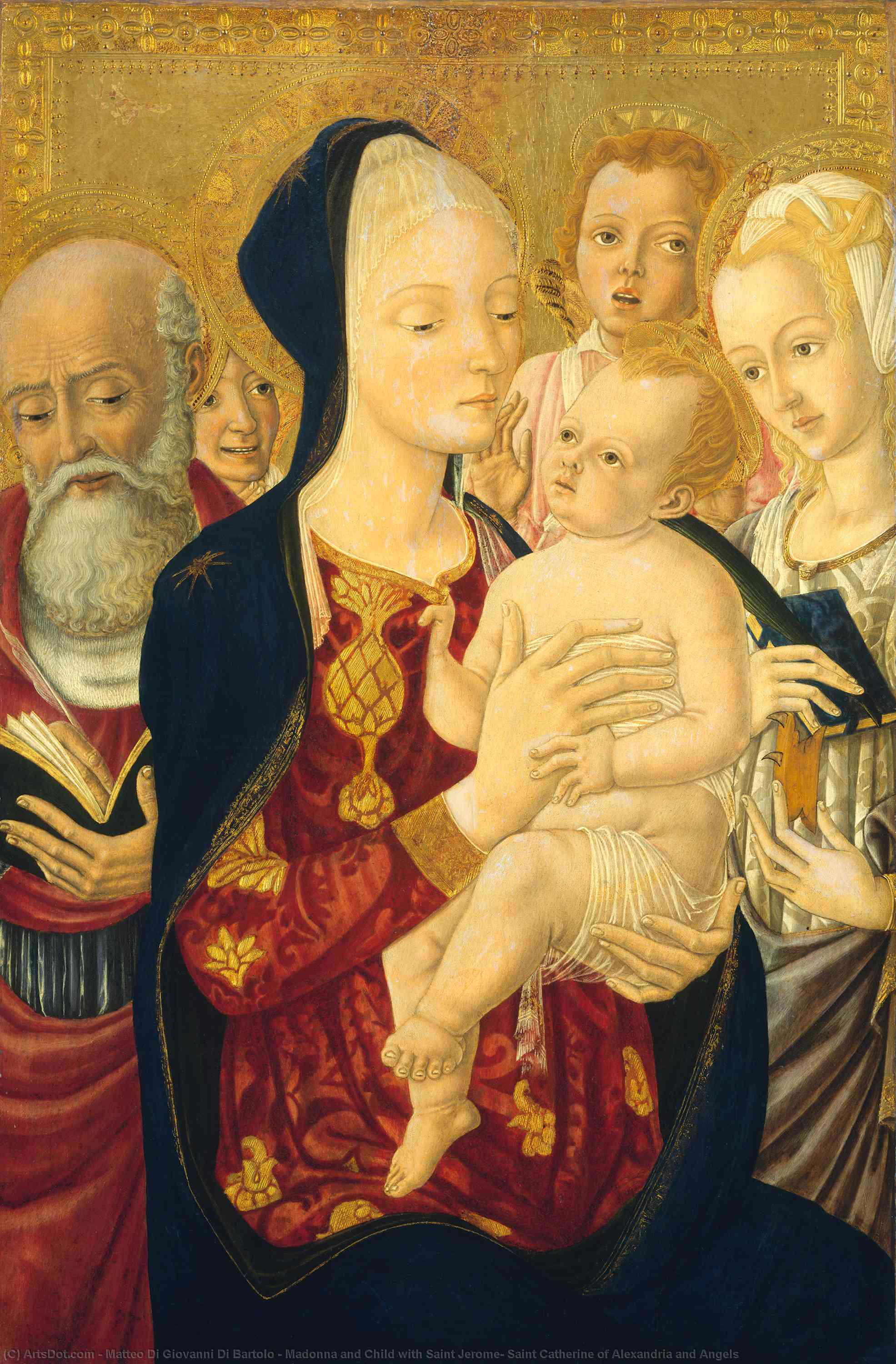 Madonna And Child With Saint Jerome, Saint Catherine Of Alexandria And Angels — Matteo Di Giovanni Di Bartolo