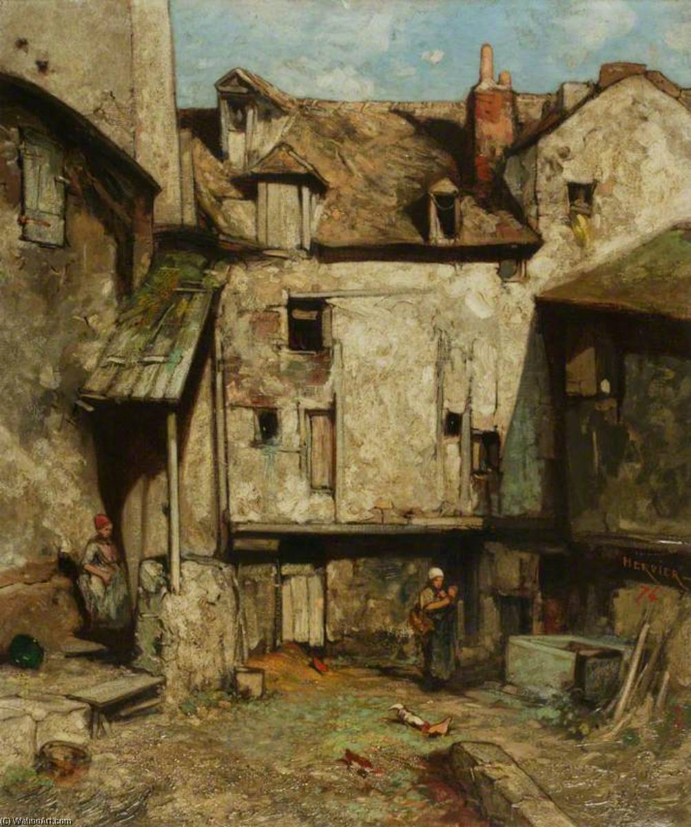 A Farmyard — Louis Adolphe Hervier