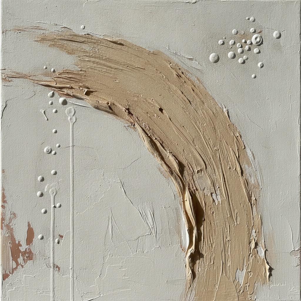 Sculpted Sand Arc With Trailing Cream Droplets — David Moreau