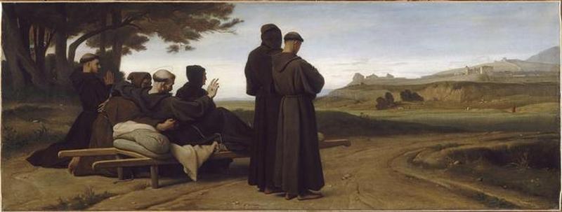 Saint François D'assise,transporte Mourant A Sainte Marie Des Anges, Benit La Ville D'assise (1226) — François Léon Benouville