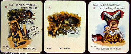 Three 'happy Family' Cards Depicting Characters — Sir John Tenniel