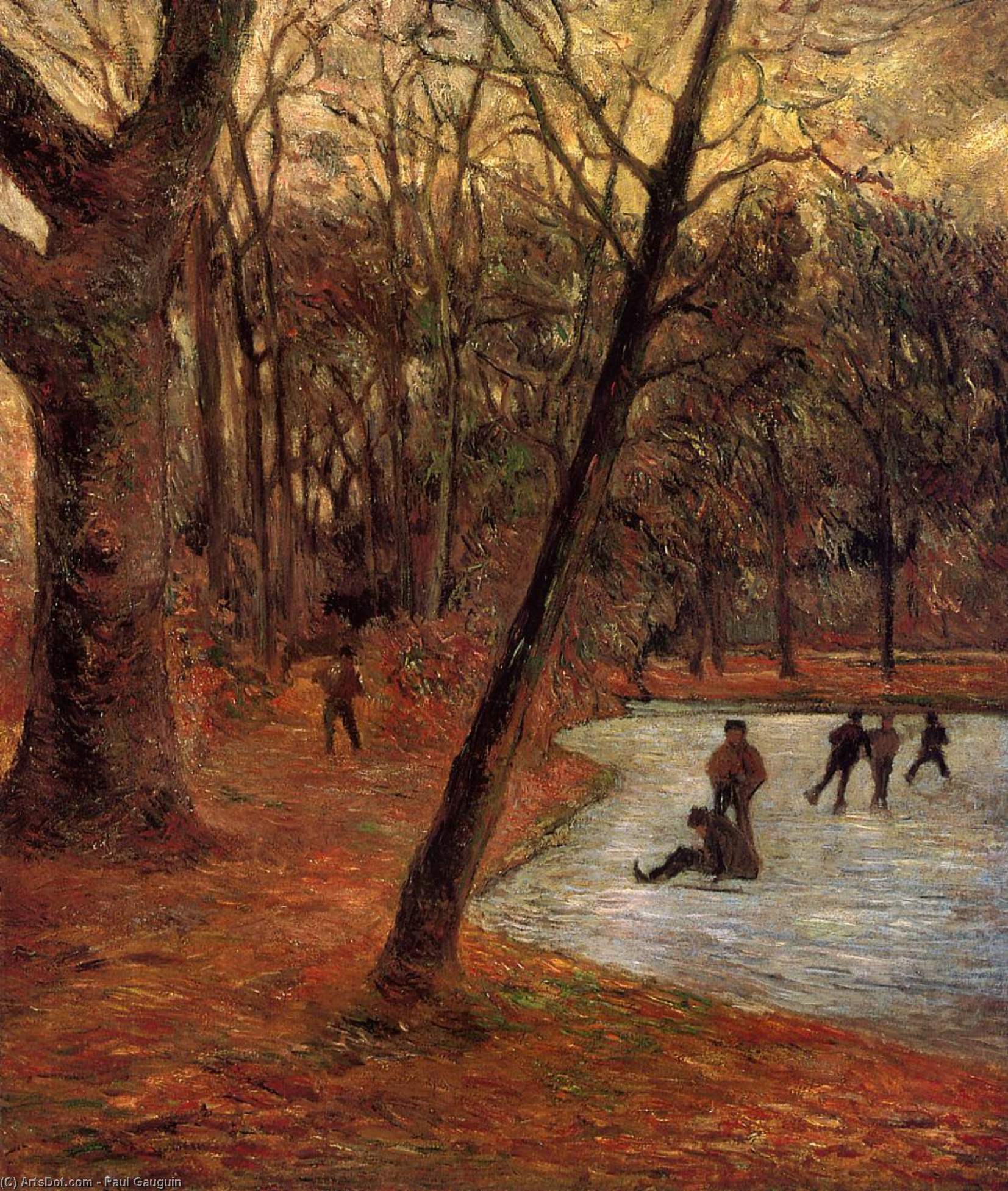 Skaters In Fredericksberg Park — Eugène Henri Paul Gauguin