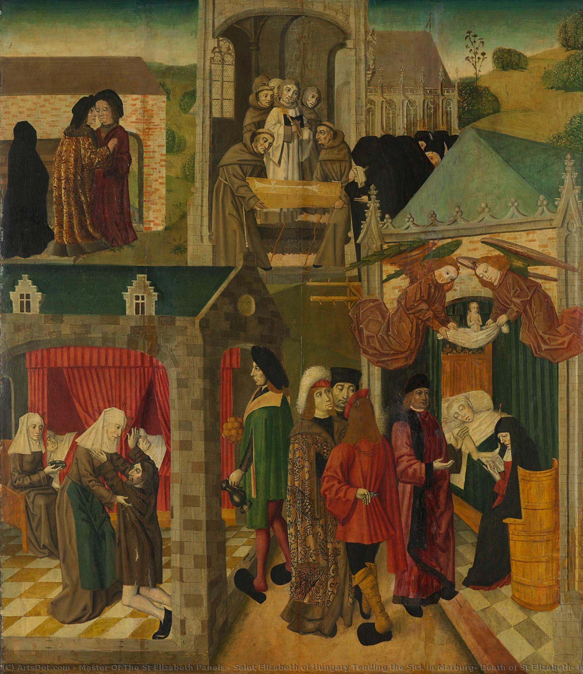 Saint Elizabeth Of Hungary Tending The Sick In Marburg, Death Of St Elizabeth, Inner Right Wing Of An Altarpiece Made For The Grote Kerk In Dordrecht, Master Of The St Elizabeth Panels, C. 1490 - C. 1495 — Master Of The St Elizabeth Panels