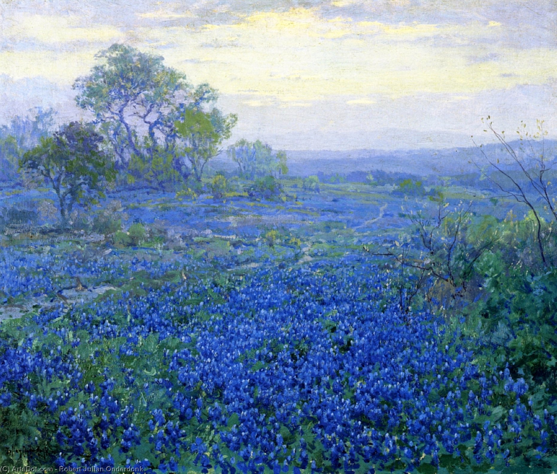 A Cloudy Day, Bluebonnets Near San Antonio, Texas — Robert Julian Onderdonk