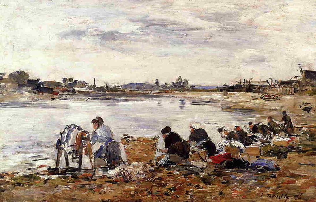 Laundresses On The Banks Of The Touques (10) — Eugène Louis Boudin
