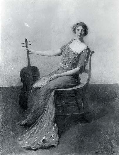 Young Woman With Violoncello, (painting) — Thomas Wilmer Dewing