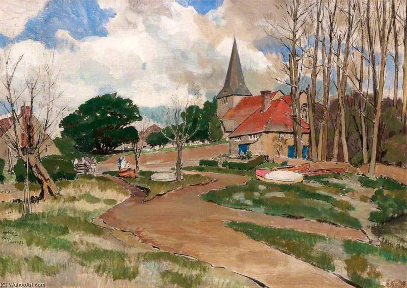 Bury, Sussex, Landscape With A Church Spire — James Mcbey