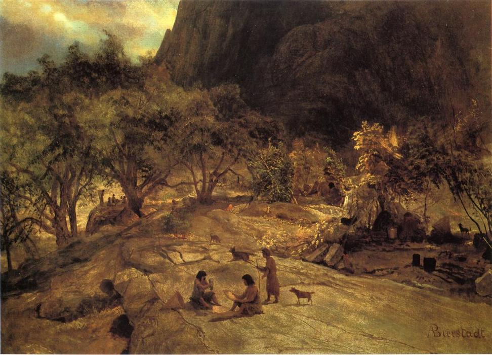 Mariposa Indian Encampment, Yosemite Valley, California — Albert Bierstadt